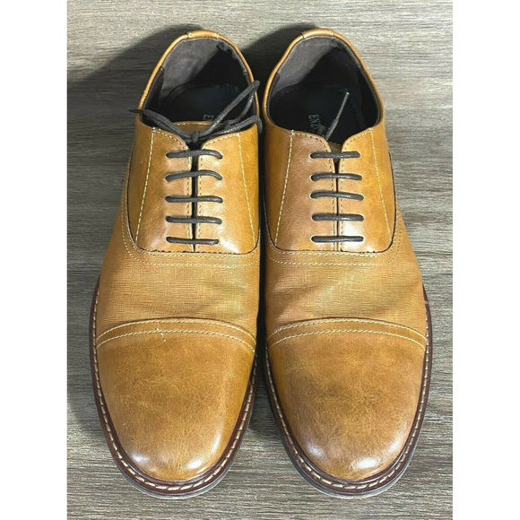Enzo Feldini Cognac Brown Leather Casual Dress Shoes Men Size 9.5 EUC 055113 main image 5